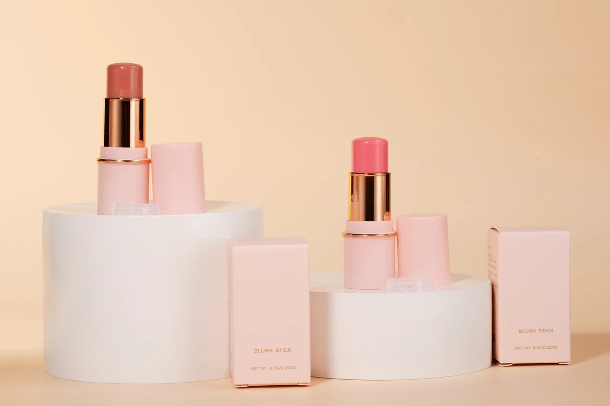Private Label Blush Stick with 9-hour moisture, creamy texture, and waterproof formula.