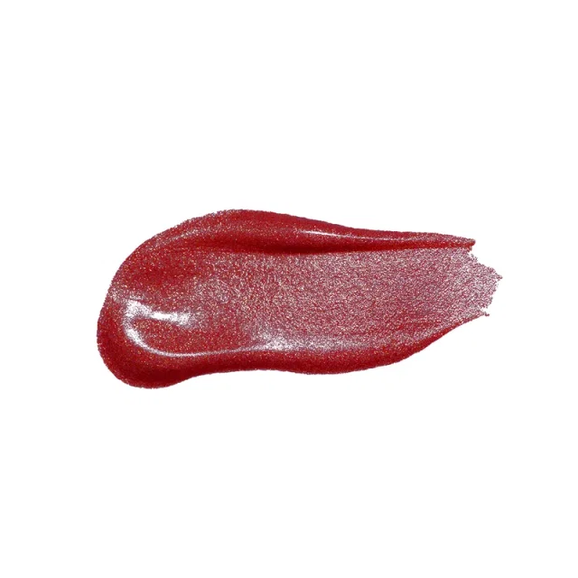 Berry Red color lip gloss smeared